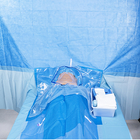 चिपकने वाला कटाव क्षेत्र के साथ नीले प्रबलित डिस्पोजेबल सर्जिकल पर्दे