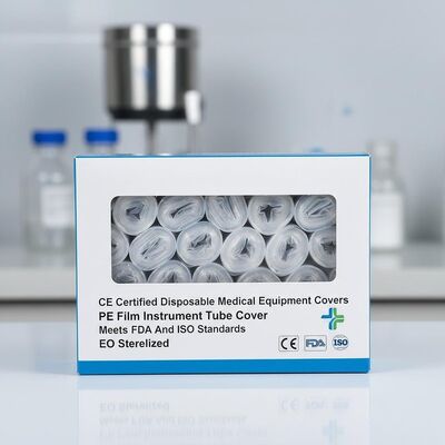 सीई प्रमाणित डिस्पोजेबल मेडिकल उपकरण कवर पीई फिल्म इंस्ट्रूमेंट ट्यूब कवर एफडीए और आईएसओ मानकों को पूरा करता है ईओ निष्फल