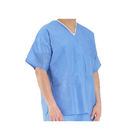 डिस्पोजेबल ब्लू मेडिकल मेडिकल स्क्रब सूट नॉनवॉवन 35 - 70 जीएसएम वजन: