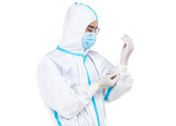 व्हाइट माइक्रोपोरस मेडिकल स्क्रब हुड एंटी वायरस सूट के साथ डिस्पोजेबल कवरल सूट करता है